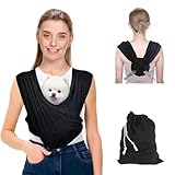 Trendecor Hundetragetasche, Hundetragetuch für Kleine Hunde Verstellbarem Riemen Tragetuch Hund Hundetasche Bis 9kg für Hunde und Katzen Aktivitäten im Freien Spaziergänge (Schwarz)