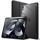 JETech Hülle für iPad Air 11 Zoll M3/M2 (2025/2024), iPad Air 5/4 (10,9-Zoll, 2022/2020, 5./4.) mit Stifthalter, Klare Transparente Rückseitenschale Dünner Ständer Tablet Schutzhülle (Schwarz)