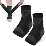 ACWOO Sprunggelenkbandage, 2er-Pack Einstellbares Fußbandage, Bandage Fußgelenk, Atmungsaktiv Fußbandage, Flexible knöchelbandag, Achillessehn, Plantarfasziitis Fußbandage für Frauen Männer (L)
