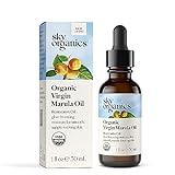 Sky Organics Bio-Marula-Öl für das Gesicht 100% rein und kaltgepresst, USDA-zertifiziert, zum Auffüllen, Ausgleichen und Verstärken des Aussehens, 1 fl 30 ml