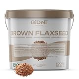 GiDeli Braune Leinsamen 5 kg Ganze, rohe Saat, hoher Gehalt an Omega-3 & Ballaststoffen, ideal für Smoothies, Backen, Müsli (5000 g)