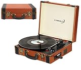 Plattenspieler mit Lautsprecher | FM Radio | Bluetooth | USB | Line-Out | AUX IN | Micro SD Slot | Schallplattenspieler | Turntable | Nostalgie Retro Schallplattenspieler | Kofferplattenspieler