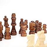 Schachfiguren, Schachfiguren Holz, 32 Stück Relax Intellektuelles Spiel Schachfiguren Groß Schachfiguren Set für Kinder und Eltern