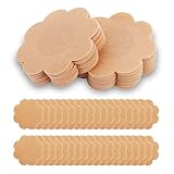 Sibba 40 Stück Brustwarzen-Pasties Abdeckung Aufkleber Blütenblätter Form Haut Brust Brüste Lift Brustwarzenabdeckungen Wasserdicht Schwimmen Sticky Wiederverwendbar BH Tape Dessous Frauen Beige