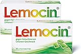Lemocin Halsschmerztabletten - Lutschtabletten mit Limonengeschmack für Erwachsene und Kinder ab 5 Jahren - bei Beschwerden im Hals-und Rachenraum schmerzstillend und entzündungshemmend - 2x50 Stück