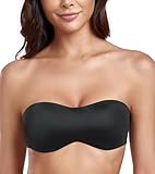 Lemorosy Damen Trägerloser BH Große Größen mit Bügel Ungepolstert Minmizer BH Ohne Träger Nahtloser T-Shirt BH Multiway (Schwarz,80B)