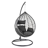 riess-ambiente Outdoor Hängesessel LOFT anthrazit grau Gartenstuhl inklusive Kissen wetterfest