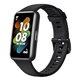 HUAWEI Band 7 Smartwatch Gesundheits- und Fitness-Tracker, schmaler Bildschirm, 2 Wochen Akkulaufzeit, SpO2- und Herzfrequenzmonitor, Schlaf-Tracking, Stressüberwachung,Deutsche Version, schwarz