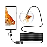 Schlangenkamera mit Licht | USB Endoskop Inspektionskamera | 7mm industrielles Endoskop HD wasserdichtes Endoskop | Typ-C-Schnittstelle mit 6 LED-Leuchten für Telefon, Computer