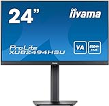 IIYAMA Prolite XUB2494HSU-B2 60,5cm (23,8') VA LED-Monitor Full-HD (HDMI, DisplayPort, USB3.0) Höhenverstellung, Pivot, schwarz
