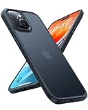 TORRAS Guardian für iPhone 15 Hülle (TOP Militärstandard FallSchutz) Matt Durchscheinende Rückseite [Samtweiche Haptik] Stoßfest mit Abnehmbare Knöpfe Handyhülle iPhone 15 Titan Schwarz
