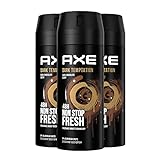 Axe Bodyspray Dark Temptation Deo ohne Aluminium sorgt 48 Stunden lang für effektiven Schutz vor Körpergeruch 3x 150 ml
