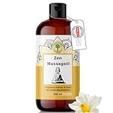 GRÜNE VALERIE® Zen - Massageöl XXL 500 ML - mit süßen Mandeln - [DERMATEST: EXCELLENT] - Entspannung für den Geist und die Gefühlswelt - Qualitäts Öl aus Italien