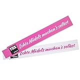 TOX 09969002 Meterstab 2 mtr. pink/weiß, mit Aufdruck Mädels machen´s selber, Gliedermaßstab für echte Powerfrauen, 1 Stück Zollstock