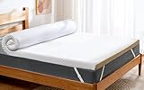 PERLECARE Topper 140x200cm - Viskoelastischen Matratzentopper 7,5 cm Höhe, H3&H2 Härtegrade Matratzenauflage mit Bambus Bezug, Öko-TEX® Zertifiziert Gel Schaum Topper für Boxspringbett und Schlafsofa