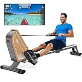 VOWVIT Rudergerät für Zuhause OR3,Magnetisches Rudergeräte mit Bluetooth Monitor,16 Resistance Levels,Kompaktes Rudergerät mit 160kg Gewichtskapazität,Vertikale Aufbewahrung,2 Jahre Garantie (Beige)