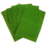 ibasenice 5 Stück Mit Nylon beflocktes Gras Kunstrasen Modell Rasen Rasenteppich Grasmatte für Katzen Grasteppich im Freien Sand Tischgrasmatte künstlicher Rasen Plastik Light Green