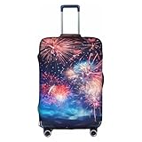 Hgvcse Reise-Feuerwerk-Gepäckabdeckung, Koffer-Schutz, 45,7 - 81,3 cm, Gepäckzubehör, Zubehör, Weiss/opulenter Garten, X-Large