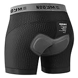 NOOYME Fahrradhose Herren Radunterhose Herren Schnelltrockende Radlerhose Herren mit Sitzpolster 4D Atmungsaktive Fahrradunterhose Herren Gepolstert Elastische Radhose Herren Schwarz M