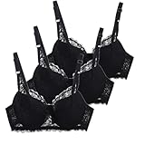 CSWH 3er Pack BH Damen mit Bügel Fraun Spitzen BH Set mit verstellbarem Push Up BH Sexy BH Mädchen Atmungsaktiver Weich Bequemer BHS Y2K Unterwäsche Bra für Alltag