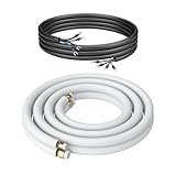 Kältebringer 3m Kältemittelleitung 1/4' + 3/8' Zoll - Kupferleitung Isoliert - Kupferrohr Montage-Set für Split-Klimaanlagen, 4-adrig
