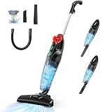 Aspiron Stabstaubsauger mit Kabel, 20000Pa stielstaubsauger mit Kabel, 6-in-1 Staubsauger Beutellos mit 1L Kapazität, 5M Kabel, 600W Handstaubsauger für Sofas, Teppich, Fliesen und Böden