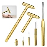 Tragbarer Metall-Mini-Werkzeughammer, 6-in-1-Micro-Mini-Multifunktions-Kupferhammer, Schraubendreher-Hammer, Handwerkzeuge, zum Öffnen von Walnussholz