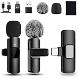 Sprifityy Verbessertes 3-in-1-Kabelloses-Ansteckmikrofon für iPhone/Android/PC, Rauschunterdrückung, Plug-Play Clip on Microphone, Mini-Mikrofon für Videoaufnahmen, Vlog, YouTube, TikTok