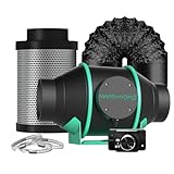 MARS HYDRO 4 Inch 205CFM Inline Fan with Speed Controller, Carbon Filter, and 25 Feet of Ducting Combo, Ventilation System for Grow Tent, Hydroponics