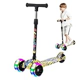 Höhenverstellbarer Roller, Rutschfester Deckroller, Tragbarer Kinderroller, Leichte Kinderroller, 58 X 25 X 55 cm, / 22,83 X 9,84 X 21,65, Für Kinder, Mädchen, Gelb, Rosa Und Weiß