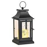 Romadedi Grablaterne Wetterfest Geschenk für Trauer - Outdoor Schwarz Metall Laterne mit Led Kerzen für Friedhof Beileid Beerdigung Memorial Anniversary Gedenken Urnengrab