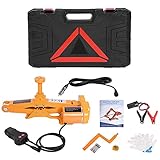 VOBOR Elektrischer Wagenheber 3T,12V Wagenheber mit Controller,Tragbarer Flach Scherenwagenheber,Auto elektrischer Wagenheber für SUV, Auto, Aufzüge und Notausrüstung(Hebebereich: 12-35cm)