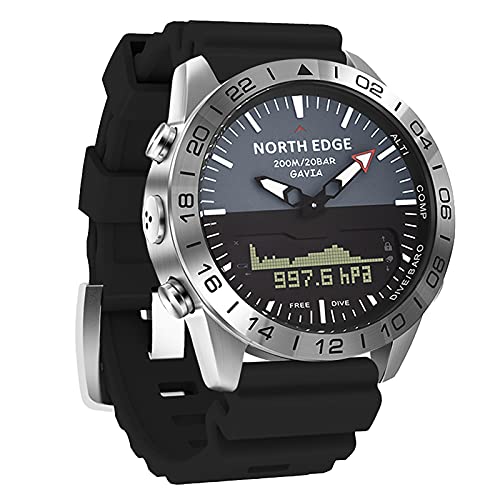 Flytise Herren Sport Digital Analog Uhr Taucheruhr Sta Business Armbanduhr Höhenmesser Kompass 200m Wasserdicht mit Silikond