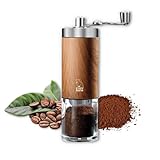 Capy Brew – Kaffeemühle manuell mit Keramikmahlwerk und klappbarem Griff | Kaffeebohnen selbst mahlen für French Press, Moka und Espresso | Leicht, Leise und Langlebig | Rutschsichere Holzoptik