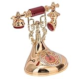 Ipetboom Vintage Telefonuhr Tischuhr Ornament Kreatives für Zuhause und Büro Schickes Design für Tisch für Freunde und Familie