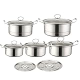 Topfset ohne Ständer, ohne Stiel und Pfannen, 12-teiliges Kochgeschirr-Set für alle Arten von Küchenutensilien, kompatibel mit Induktion