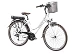 F.lli Schiano E-Ride, E Bike Trekking 28 Zoll, 36V 14.5Ah Abnehmbarer Akku, Motor 250W 40Nm, Trekking EBike für Herren/Damen, Weiß