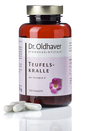 Dr. Oldhaver Teufelskralle (120 Kapseln) | Extrakt aus Teufelskrallenwurzel mit hoher Qualität | Mit Selen und Vitamin C für Knochen und Knorpel
