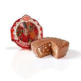 Reber Rosenwalzer Törtchen Schokolade Pastete, Feinster Nougat mit frisch gerösteten Haselnüssen in knuspringem Waffel-Törtchen, Umhüllt mit zarter Alpemilch-Schokolade, 30g (1 Stück)