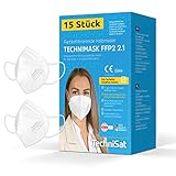 TechniSat TECHNIMASK 2.1 – 15 Stück FFP2 Maske aus Deutschland (Dolomitstaub-geprüft, 5-lagige Atemschutzmaske mit hochwertigem Vlies, geringer Atemwiderstand, Made in Germany)