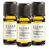 ELIXR – Citronella Öl für Duftlampen, Diffusor & Aromatherapie – 100% naturreines ätherisches Öl aus ausgewählten Zitronengräsern – schonend in Deutschland hergestellt (3x 10 ml)