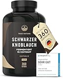 Schwarzer Knoblauch Extrakt (15:1) - 360 Kapseln (750mg) - 1500mg pro Tag - 14,89% Polyphenole - mit S-Allylcystein (SAC) - fermentiert, deutsche Produktion - TRUE NATURE