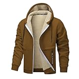 Winterjacke Herren Hoodie mit Warm Gefüttert Fleecejacke Reißverschluss Sweatjacke Langarm Jacke mit Kapuze Casual Sweatshirt Kapuzenjacke Winterpullover Kapuzenpullover