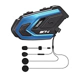 WAYXIN Motorrad Headset, KT1 Motorrad Headset Bluetooth, DSP&CVC Doppel Geräuschunterdrückung, Kopfhörer Motorradhelm, Perfekte Klangqualität/Freisprechen/IP67 Wasserdicht/5.4 Bluetooth