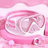 COOLOO Taucherbrille Kinder mit stoffband, Schwimmbrille Kinder für Jungen Mädchen Jugendliche, Schnorchelmaske 180°Panorama HD Anti Nebel Anti-Leck Tauchmaske für 4-16 Jahre
