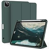 ZOYU Hülle für iPad Pro 11 Zoll 4. / 3. / 2. Generation 2022/2021/2020 mit Stifthalter, Weiche TPU-Rückseite, Schlanke Stoßfeste Schutzhülle für iPad Pro 11 Zoll, Auto Wachen/Schlafen, Dunkelgrün