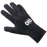 PAWHITS Neoprenhandschuhe 3mm Thermohandschuhe Winterhandschuhe wasserdichte Anti-Rutsch-Handschuhe für Männer und Frauen Herren Schwarz (M)