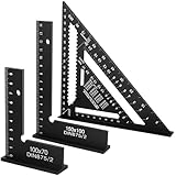Schlosserwinkel Set,180mm Dreieckslineal und 2pcs 90°Anschlagwinkel Zimmermannswinkel 150x100mm, 100x70mm,Winkelmesser Anreisswerkzeug für Präzise Arbeiten,Messen und Anreißen in der Holzbearbeitun