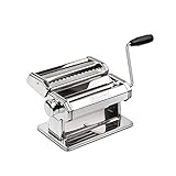 Girmi IM90 Nudelmaschine, 9 Einstellungen, Aluminiumwalzen 15 cm, 3 Pastasorten, Edelstahlgehäuse
