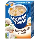 Heisse Tasse Champignon-Creme Suppe 12er Pack (12 x 450 ml), In nur 2 Minuten fertig – Der perfekte Suppen-Snack für Pilzliebhaber